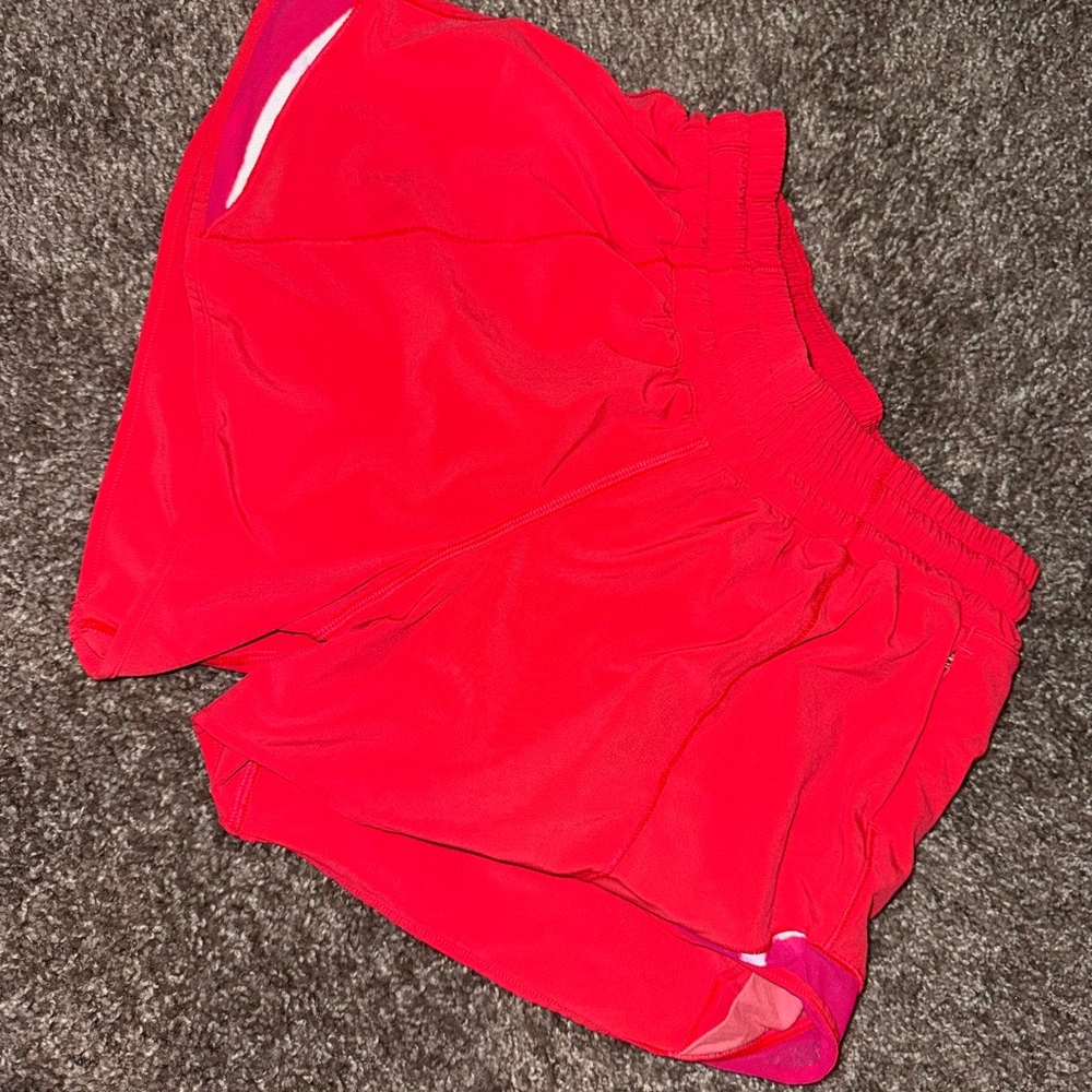 Lululemon Athletica Red Athletic Shorts Moisture-Wicking Performance
